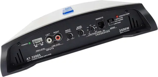 Alt view image 4 of 5 - AUDIOTEK AT3500S 2 Channel Stereo Car Amplifier - 3500 Watts, 2 Ohm Stable, LED Indicator, Full Range, Bass Knob Included, Great for Speakers and Subwoofers