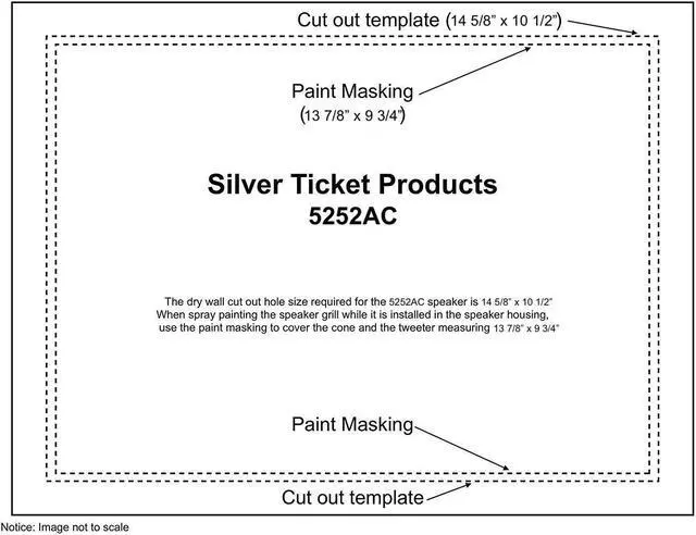Alt view image 5 of 5 - 5252AC Silver Ticket in-Ceiling Speaker with Pivoting Full Speaker Adjustable Angle Woofers and Tweeter (Dual 5.25 Inch in-Ceiling Center Channel) Ceiling ONLY