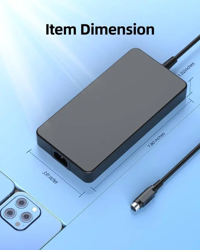 Alt view image 5 of 5 - 230W AC Charger Fit for MSI GT75 GT76 GT75VR GT73VR GT63 GT62VR GT83 GT83VR WT75 WT73VR,Trident 3 8RC 8RA 9SI 9SH 10SA 10SI VR7RC,Vortex W25 G25 Laptop Power Supply Adapter Cord