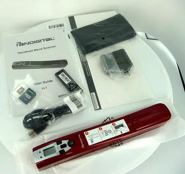 Alt view image 3 of 4 - Pandigital Red Handheld Wand Scanner Scan Photos Documents Receipts Books Recipes and More