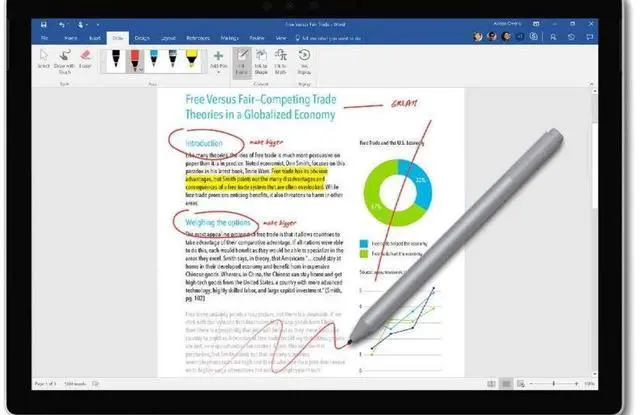 Alt view image 4 of 5 - Microsoft Surface Pen for Surface Pro 7 Pro 6 Surface Laptop 3 Surface Book 2 Laptop 2 Surface Go Studio 2 Pro 5 Pro 4 4096 Pressure Points Rubber Eraser Bluetooth 4.0 Platinum