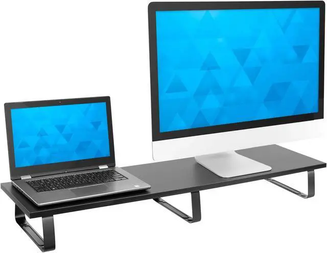 Main image of Mount-It! Extra Long Monitor Desk Riser [39 inches Extra Wide, 44 Lbs Capacity] Desktop Organizer for Double Computer Screens, Laptops, Desktops, TVs, Printers, Consoles (BLACK)