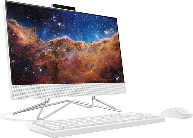 Alt view image 3 of 5 - HP 2022 All-in-One Desktop, 21.5" FHD Display, Intel Celeron J4025 Processor, 12GB RAM, 512GB PCIe SSD, Webcam, WiFi, HDMI, RJ-45, Wired Keyboard&Mouse, Windows 11 Home, White