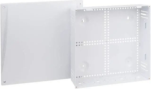 Main image of ICC 14" Plastic Structured Wiring Enclosure, Media Enclosure with Cover, Recessed Wall Box for Distribution of Networking Services, White