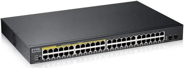 Main image of Zyxel 48-Port PoE Gigabit Switch | Smart-Managed | 24x PoE+ @170W | 2x SFP | Rackmount [GS1900-48HPV2]