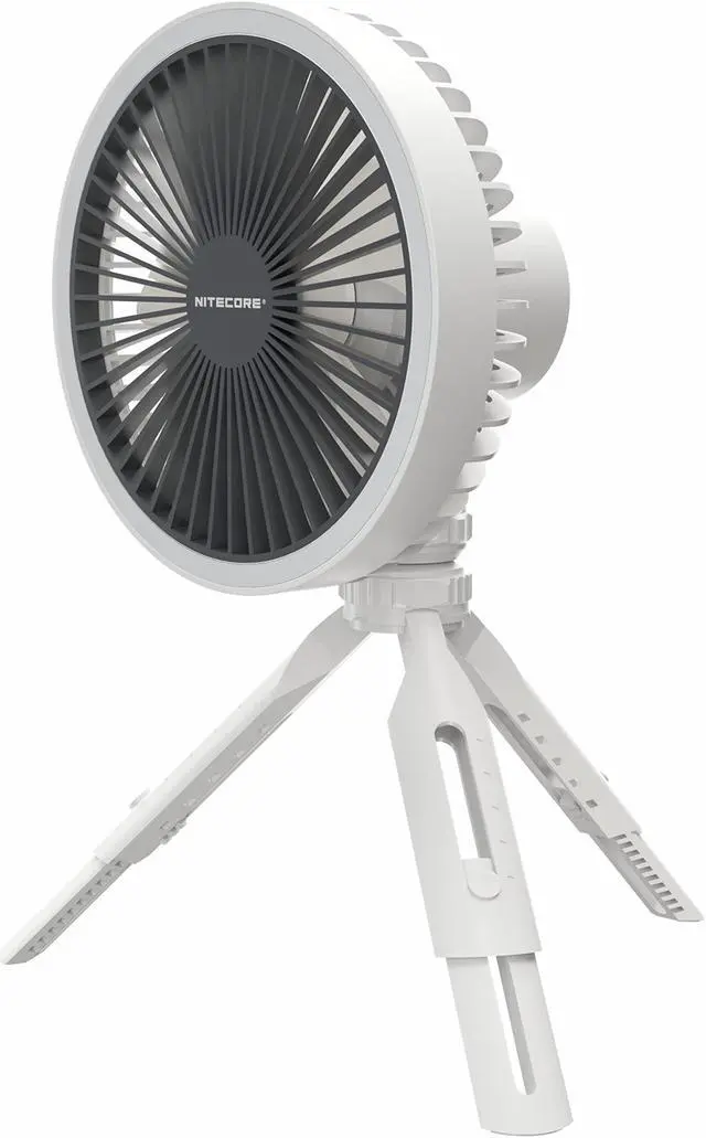 Main image of Nitecore NEF10 Multifunctional Portable Electric Fan with LED Ring Light, Flexible Ball Head Tripod, Brushless Motor 10000mAh Battery (White)