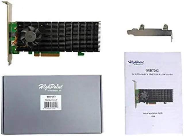 Alt view image 2 of 5 - Highpoint SSD7202  PCIe 3.0 x8 2-Port M.2 NVMe RAID AIC RAID Controller Card