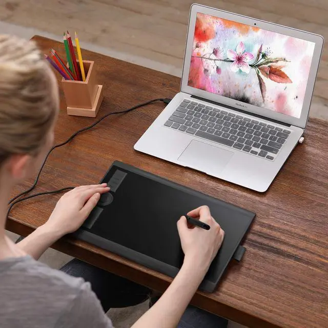 Alt view image 5 of 5 - GAOMON M10K2018 10 x 6.25''Battery-Free Graphic Drawing Tablet & GAOMON Tablet Stand GMS 01