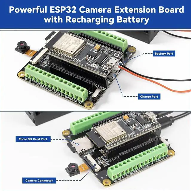 Alt view image 3 of 5 - SunFounder ESP32 Ultimate Starter Kit (Compatible with Arduino) ESP32CAM, RoHS Compliant, Python C Scratch, Video Courses, IoT for Beginners Engineers, ESP32-WROOM-32E Board & Battery Included