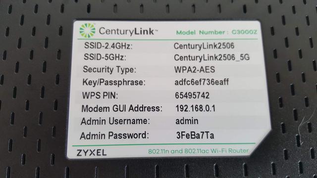 Alt view image 5 of 5 - ZyXEL C3000Z Modem CenturyLink