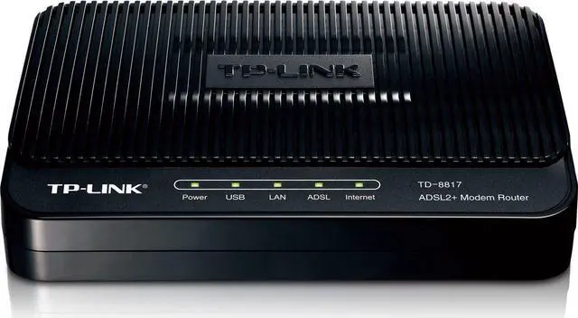 Main image of TP-LINK TD-8817 ADSL2+ Modem, 1 RJ45, 1 USB Port, Bridge Mode, NAT Router, Annex A, ADSL Splitter, 24Mbps Downstream