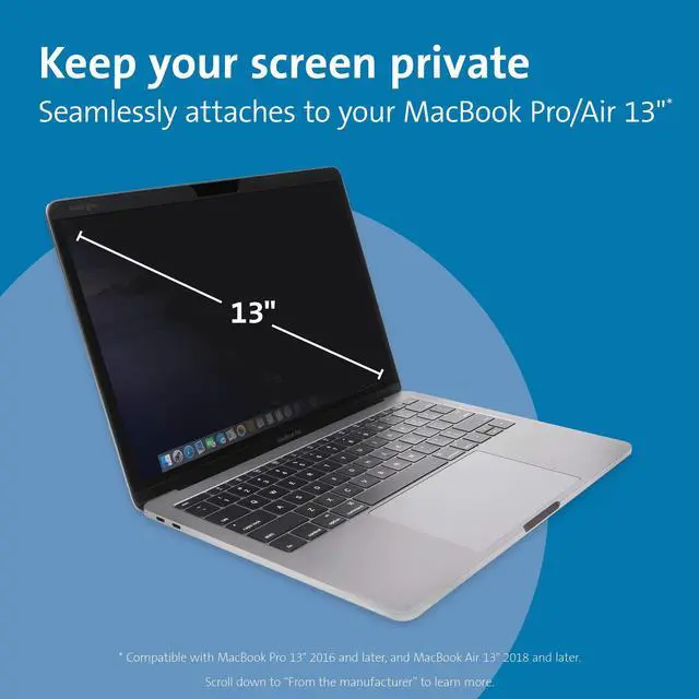 Alt view image 2 of 5 - Kensington MagPro Elite Magnetic Privacy Screen for MacBook Pro 13" (K58360WW)