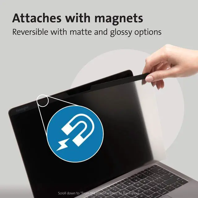 Alt view image 3 of 5 - Kensington MagPro Elite Magnetic Privacy Screen for MacBook Pro 13" (K58360WW)