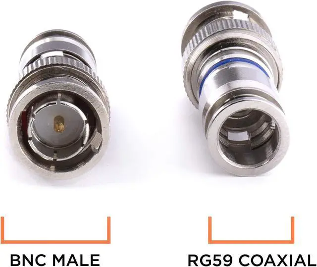 Alt view image 3 of 5 - THE CIMPLE CO BNC Compression Connector for RG59 Coaxial Cable - Solid Construction with High Grade Metals - Male BNC Connectors for CCTV, SDI, HD-SDI, Siamese, Security Camera - Pack of 100