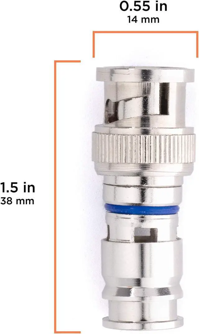 Alt view image 4 of 5 - THE CIMPLE CO BNC Compression Connector for RG59 Coaxial Cable - Solid Construction with High Grade Metals - Male BNC Connectors for CCTV, SDI, HD-SDI, Siamese, Security Camera - Pack of 100