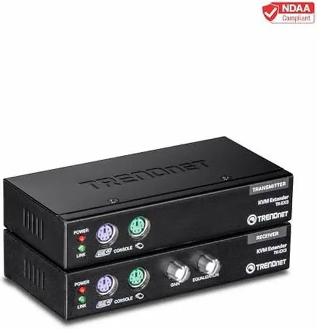 Alt view image 3 of 5 - TRENDnet KVM Extension Kit, Extend Keyboard/Video/Mouse Controls, up to 150 Meters (490 ft.), Hot-Keys, PS/2, VGA, USB Type A, Windows/Linux/Mac/Sun Solaris/DOS, TK-EX3