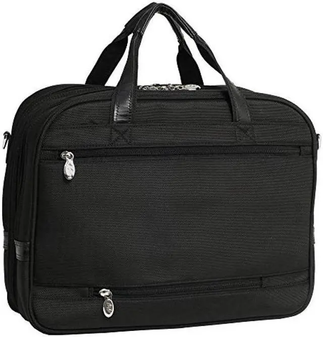 Alt view image 2 of 5 - McKleinUSA R Series, Springfield, Nylon, 15" Leather Fly-Through Checkpoint-Friendly Laptop Briefcase, Black (76595), 17"x5.25"x13"