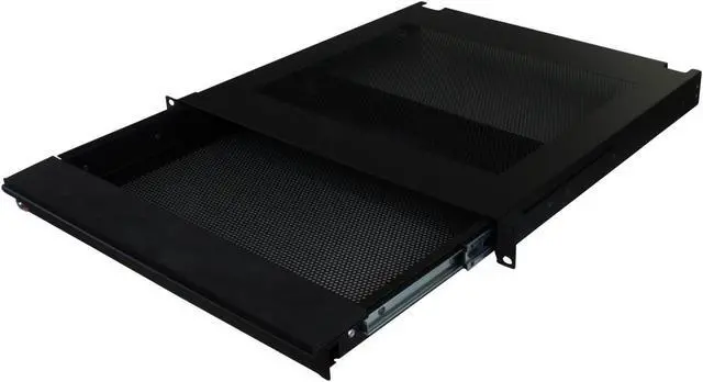 Alt view image 3 of 5 - Penn Elcom EX-6301B 19 Inch Rack Mountable Vented Laptop/Tablet Drawer with Foam Wrist-Pad Support, Key Lock and Rear Cable Access