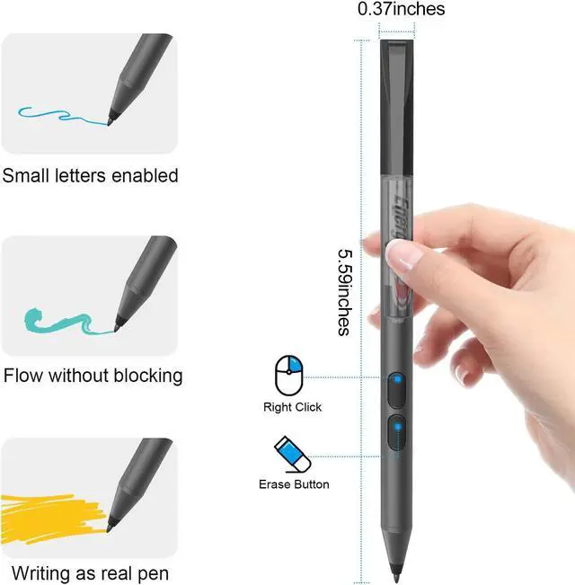 Alt view image 5 of 5 - Stylus Pen for HP (2500 Hours Battery Life), Active Pen for HP Specter X360 Envy X360 Pavilion x360 Spectre x2 Envy x2 Microsoft Pen Protocol with 1024 Pressure Sensitivity, Palm Rejection