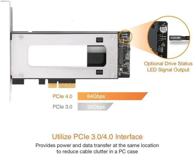 Alt view image 5 of 5 - ICY DOCK M.2 NVMe SSD to PCIe 3.0/4.0 x4 Removable SSD Mobile Rack Adapter Card for PCIe Expansion Slot - ExpressSlot MB840M2P-B