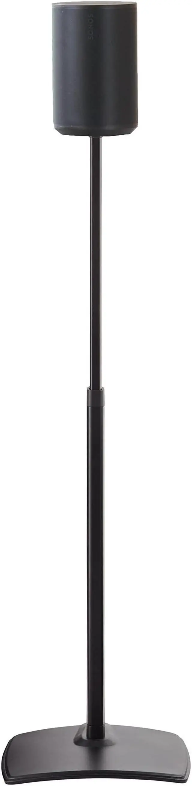 Main image of Sanus Speaker Stand for Sonos Era 100 Speakers - Height Adjustable Single Stand w/Easy 3 Step Install - Includes Rubber Feet & Carpet Spikes - Black