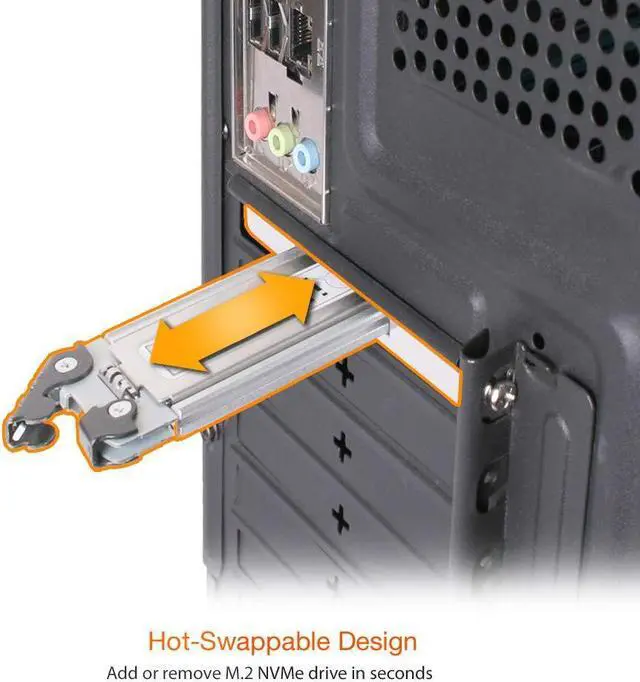 Alt view image 3 of 5 - ICY DOCK M.2 NVMe SSD to PCIe 3.0/4.0 x4 Removable SSD Mobile Rack Adapter Card for PCIe Expansion Slot - ExpressSlot MB840M2P-B