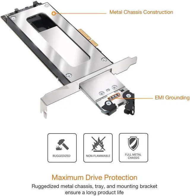 Alt view image 4 of 5 - ICY DOCK M.2 NVMe SSD to PCIe 3.0/4.0 x4 Removable SSD Mobile Rack Adapter Card for PCIe Expansion Slot - ExpressSlot MB840M2P-B