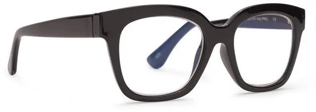 Alt view image 5 of 5 - DIFF Reading glasses for Women, Lightweight Oversized Readers Ava 1.5 designer blue light glasses with magnification, Black