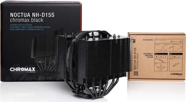 Alt view image 4 of 5 - Noctua NH-D15S chromax.Black, Premium Dual-Tower CPU Cooler with NF-A15 PWM 140mm Fan (Black)