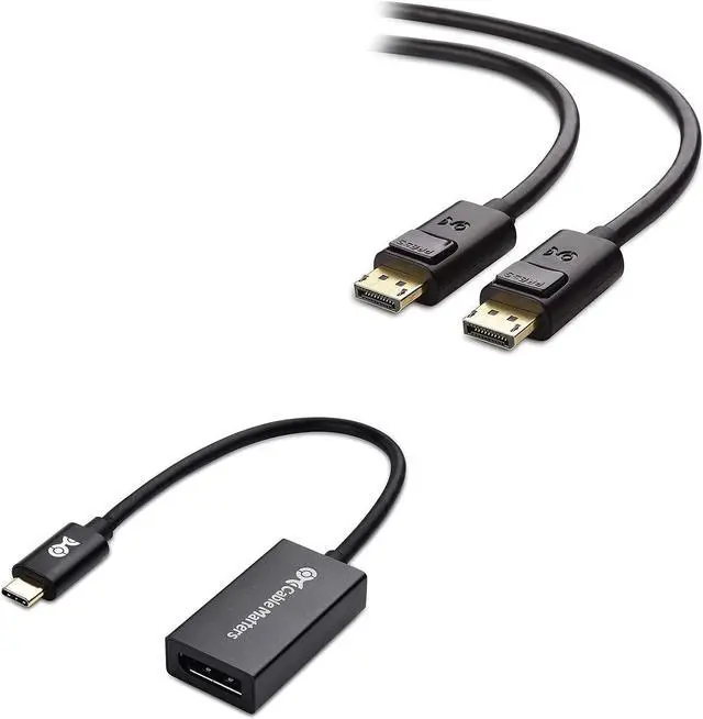 Main image of Cable Matters 8K DisplayPort to DisplayPort Cable (DisplayPort 1.4 Cable) with 8K 60Hz Video Resolution and HDR Support - 3 Feet & USB C to DisplayPort Adapter