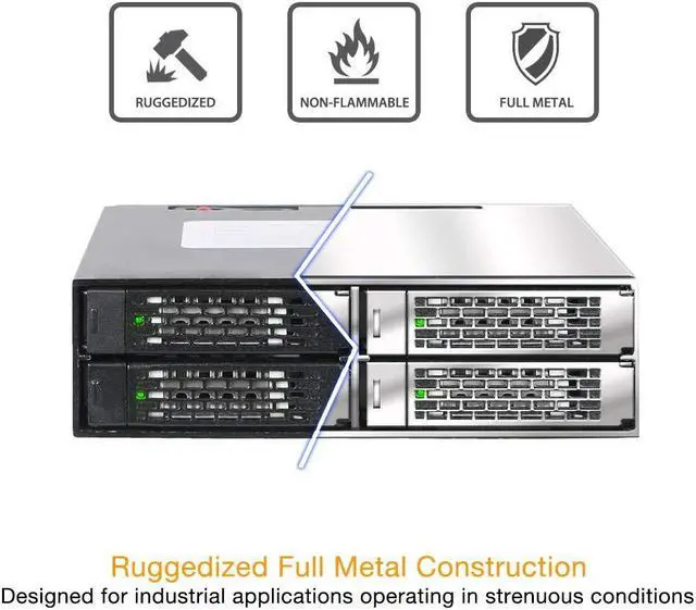 Alt view image 5 of 5 - ICY DOCK Full Metal 4 x 2.5 SAS/SATA HDD/SSD Mobile Rack Enclosure for 5.25" Bay (with Fan Control) | ToughArmor MB994SP-4SB-1