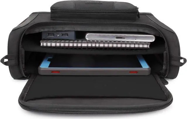 Alt view image 3 of 5 - USA Gear Tablet Bag Compatible with 11.5 Inch Tablets, Samsung Galaxy Tab S6 Lite, Galaxy A9, Wireless Keyboards, Pens, and More Tablet Accessories - Shoulder Strap, Water Resistant Exterior (Black)