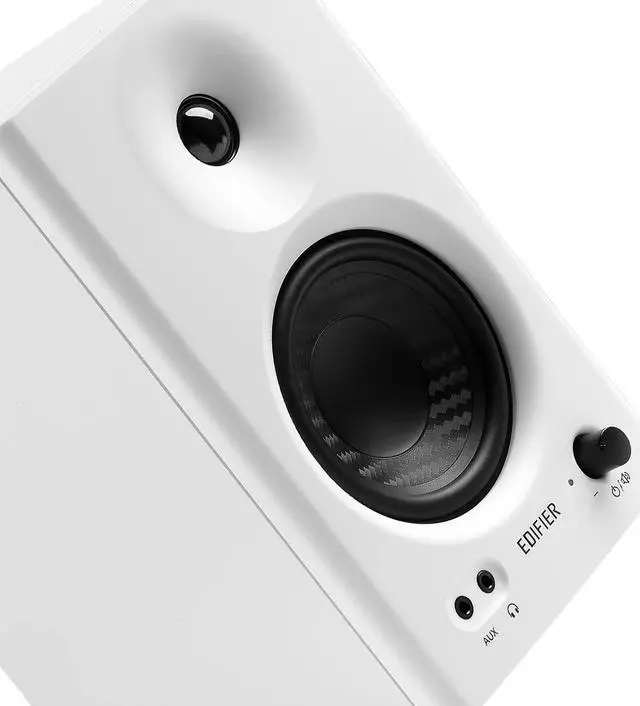 Alt view image 3 of 5 - Edifier MR4 Powered Studio Monitor Speakers, 4" Active Near-Field Monitors Speaker - White (Pair)
