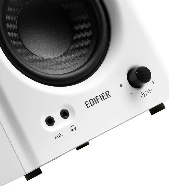 Alt view image 4 of 5 - Edifier MR4 Powered Studio Monitor Speakers, 4" Active Near-Field Monitors Speaker - White (Pair)