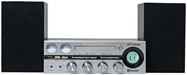 Alt view image 2 of 5 - Victor VDTS-4400 Milwaukee 50 Watt Desktop Bluetooth Stereo System with CD/MP3 Player, FM Radio, Functioning VU Meters, and Detached Stereo Speakers  Perfect for Home or Office Audio