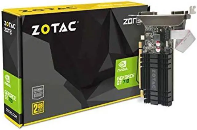 Main image of ZOTAC GeForce GT 710 2GB DDR3 PCI-E2.0 DL-DVI VGA HDMI Passive Cooled Single Slot Low Profile Graphics Card (ZT-71302-20L)