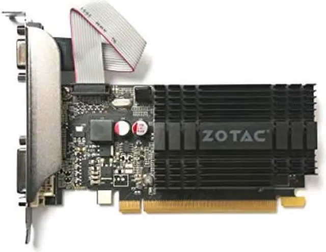 Alt view image 2 of 5 - ZOTAC GeForce GT 710 2GB DDR3 PCI-E2.0 DL-DVI VGA HDMI Passive Cooled Single Slot Low Profile Graphics Card (ZT-71302-20L)