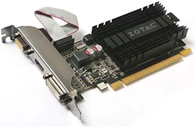 Alt view image 3 of 5 - ZOTAC GeForce GT 710 2GB DDR3 PCI-E2.0 DL-DVI VGA HDMI Passive Cooled Single Slot Low Profile Graphics Card (ZT-71302-20L)