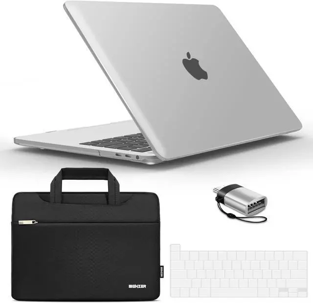 Main image of IBENZER Compatible with 2025 2024 M2 MacBook Pro 13 Inch Case 2025-2016 M1 A2338 A2289 A2251 A2159 A1989 A1706 A1708, Hard Shell Case & Sleeve & Keyboard Cover & Type C, Frost Clear,T13-CL+3