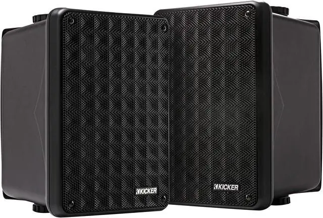 Main image of Kicker KB6B 2-Way Full Range Indoor Outdoor Speakers (Pair) Weatherproof Speakers for Patio Garage Poolside in-Home, 6.5 inch woofer, 2x5 inch Horn Tweeter Black