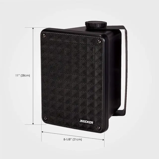 Alt view image 5 of 5 - Kicker KB6B 2-Way Full Range Indoor Outdoor Speakers (Pair) Weatherproof Speakers for Patio Garage Poolside in-Home, 6.5 inch woofer, 2x5 inch Horn Tweeter Black
