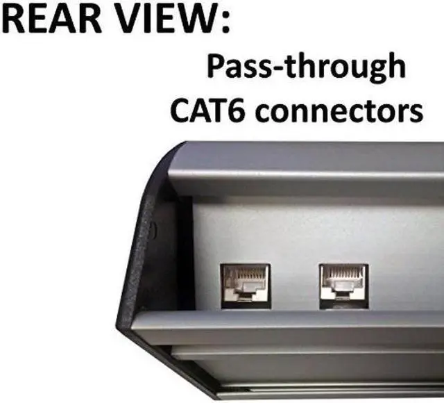 Alt view image 3 of 3 - Power & Data Desk Edge Mount Tabletop Center - 3 Power and 2 Ethernet CAT6 RJ45 Data ports