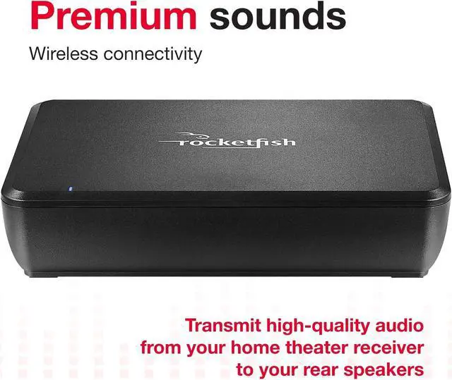 Alt view image 4 of 5 - Rocketfish Wireless Rear Speaker Kit - Speaker Kit with Sender & Receiver - Home Theater & Entertainment Audio System - Wireless Surround Sound System with Compact Size & Low Power Consumption