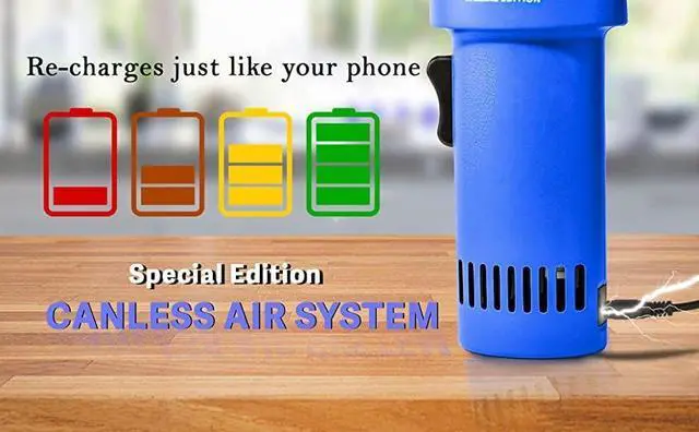 Alt view image 3 of 5 - O2 Hurricane Canless Air Duster | Rechargeable Electric Cordless Compressed Air | Electronics & Computer Keyboard Cleaner for Office | Reusable Canned Air Blower | Up to 200 MPH