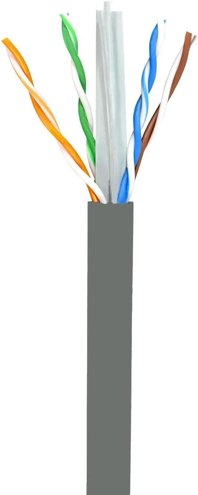 Alt view image 2 of 5 - Elite Cat6 CMR Riser (CAT6e) Ethernet Cable 1000ft, 24AWG, Solid Bare Copper Wire, 600MHz, w/Spline(Noise Reducing Cross Separator), UL Certified, Bulk LAN Cable - Grey