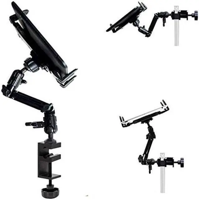 Alt view image 3 of 5 - ChargerCity Heavy Duty 4-Way Adjust Aluminum Alloy Pole/Bar Music Mic Microphone Stand Clamp Mount for iPad Pro Air Mini Galaxy Surface Pro 7-12" Tablets (Good for Uber Eat Doordash Postmate salso)