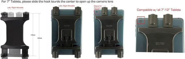 Alt view image 5 of 5 - ChargerCity Heavy Duty 4-Way Adjust Aluminum Alloy Pole/Bar Music Mic Microphone Stand Clamp Mount for iPad Pro Air Mini Galaxy Surface Pro 7-12" Tablets (Good for Uber Eat Doordash Postmate salso)