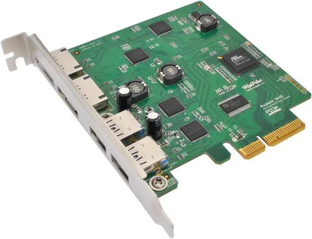 Alt view image 2 of 5 - HighPoint RocketU 1144E PCIe 2.0 x4 USB Controller 2X 6Gb/s E-SATA Ports and 2X USB 3.0 Type A Ports.