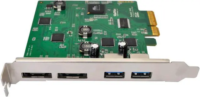 Alt view image 4 of 5 - HighPoint RocketU 1144E PCIe 2.0 x4 USB Controller 2X 6Gb/s E-SATA Ports and 2X USB 3.0 Type A Ports.