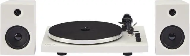 Alt view image 4 of 5 - Crosley T150C-WH 2-Speed Bluetooth Turntable Record Player System with Weighted Tone Arm and Stereo Speakers, White